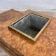 Table basse bar  en loupe d'orme et laiton par Roche Bobois, 1970s