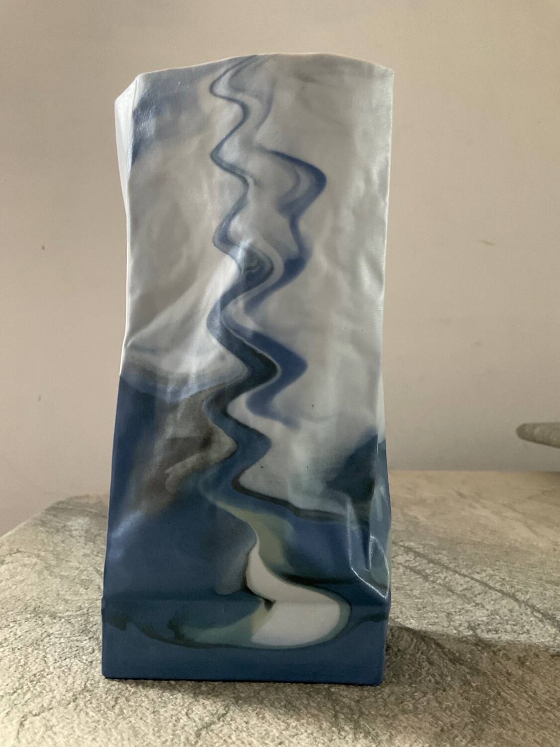 Vintage crumpled porcelain vase