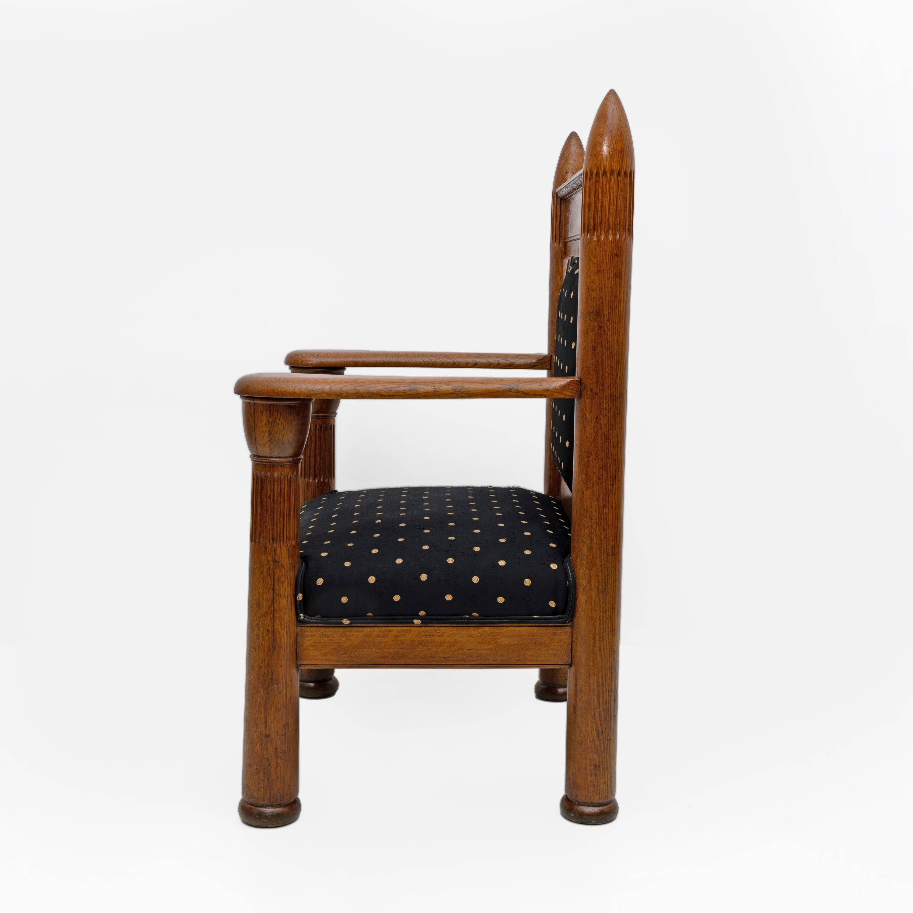 Oak Art Deco Amsterdam School Armchairs 1920s