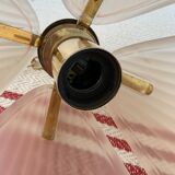 Frosted glass pendant lamp and shell brass
