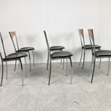 Rare dining chairs in copper by Cattelan italy, 1970s