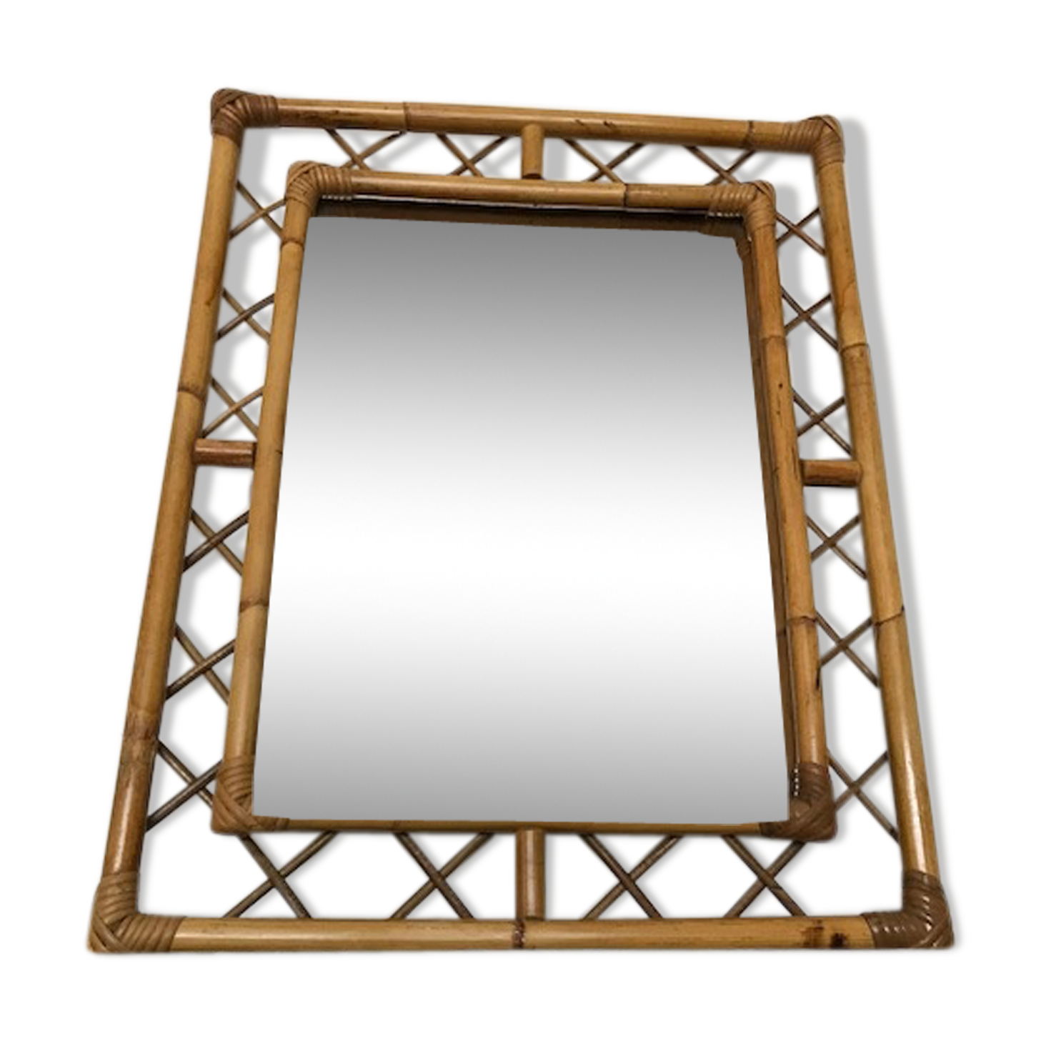 Vintage rattan mirror  51x66cm