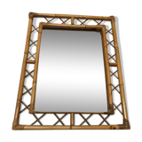 Miroir vintage en rotin 51x66cm