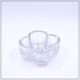 Vide-poches en cristal daum france en verre clair et givré - vers 1980