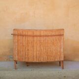 Rattan bar with 3 vintage stools