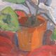 Original Swedish oil on canvas – “Winter Cyclamen” by Majken Bergvin (1922–2012) – 1965 – vintage & framed – 62 × 43 cm