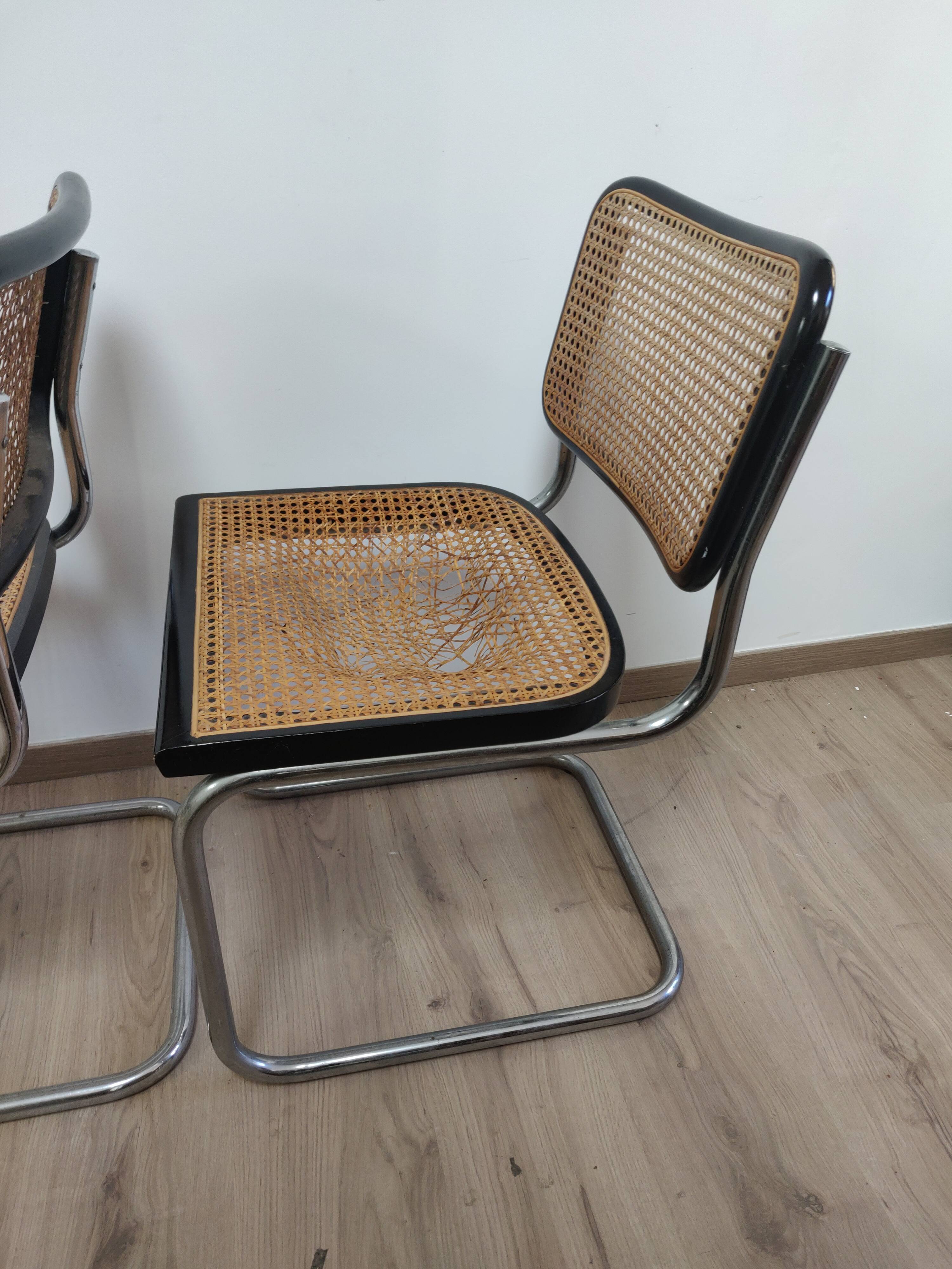 Trio de chaises par marcel breuer modele b 32