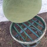 Bamboo stool rattan velvet cushion