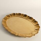 Hollywood Regency Large Oval Brass Tray by Firma Lars Holmström, Sweden 1940's