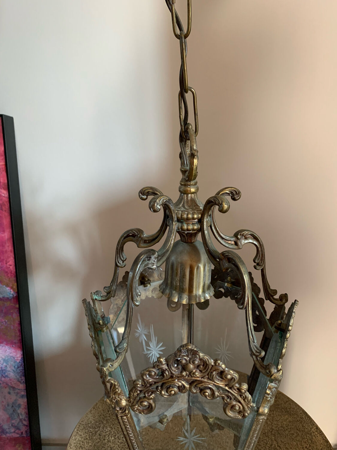 Bronze lantern chandelier