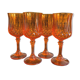 4 orange crystal glasses