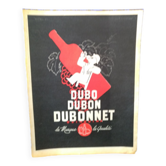 une publicité papier apéritif  Dubo - Dubon -Dubonnet  issue d'une revue d'époque