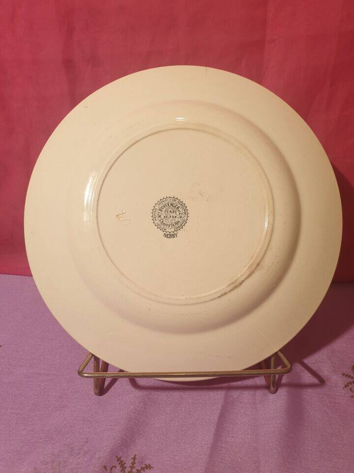 Pair of large round dishes Boulenger Choisy le Roi Derby Terre de fer