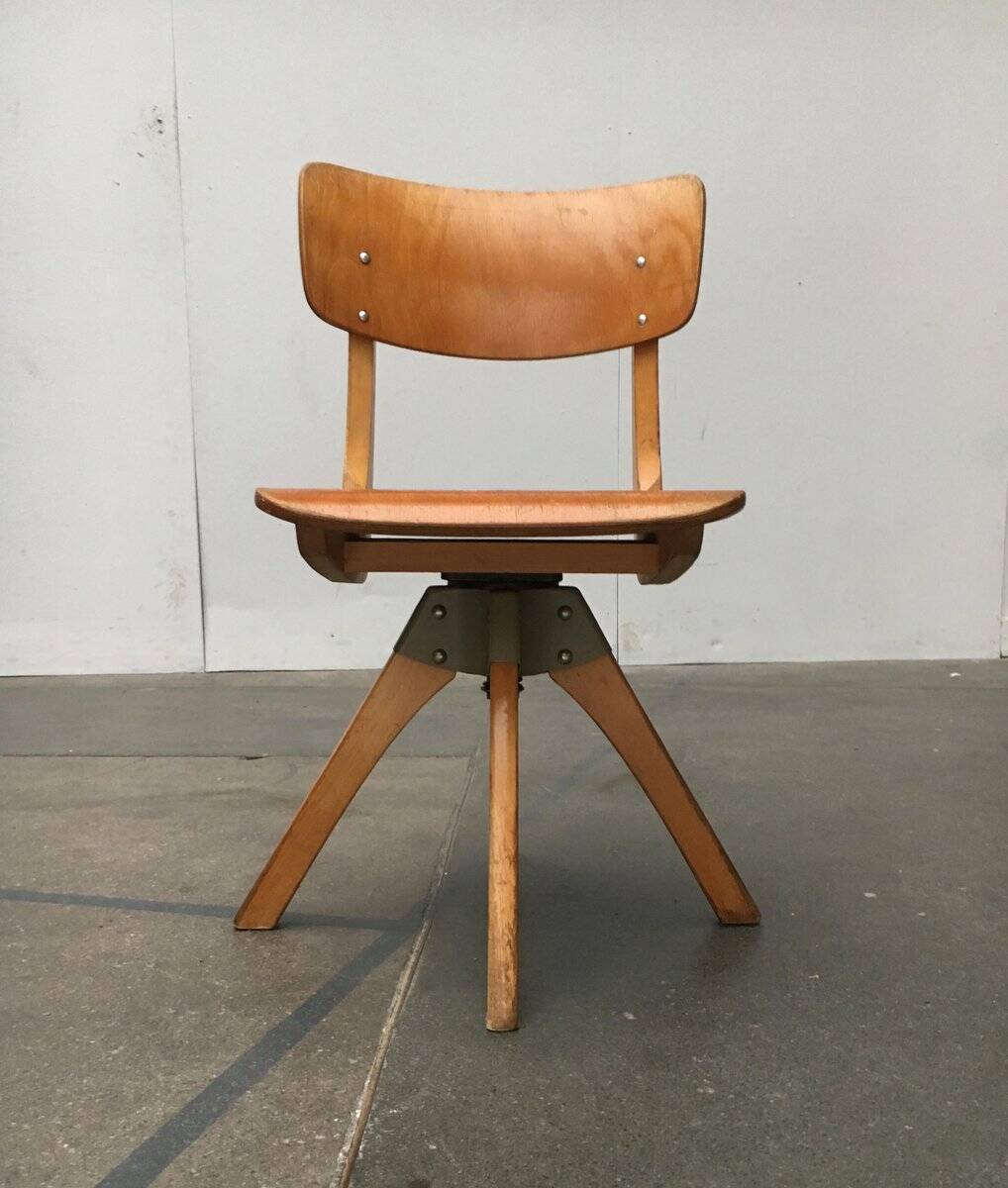 Mid-century German wooden swivel chair for children by Casala