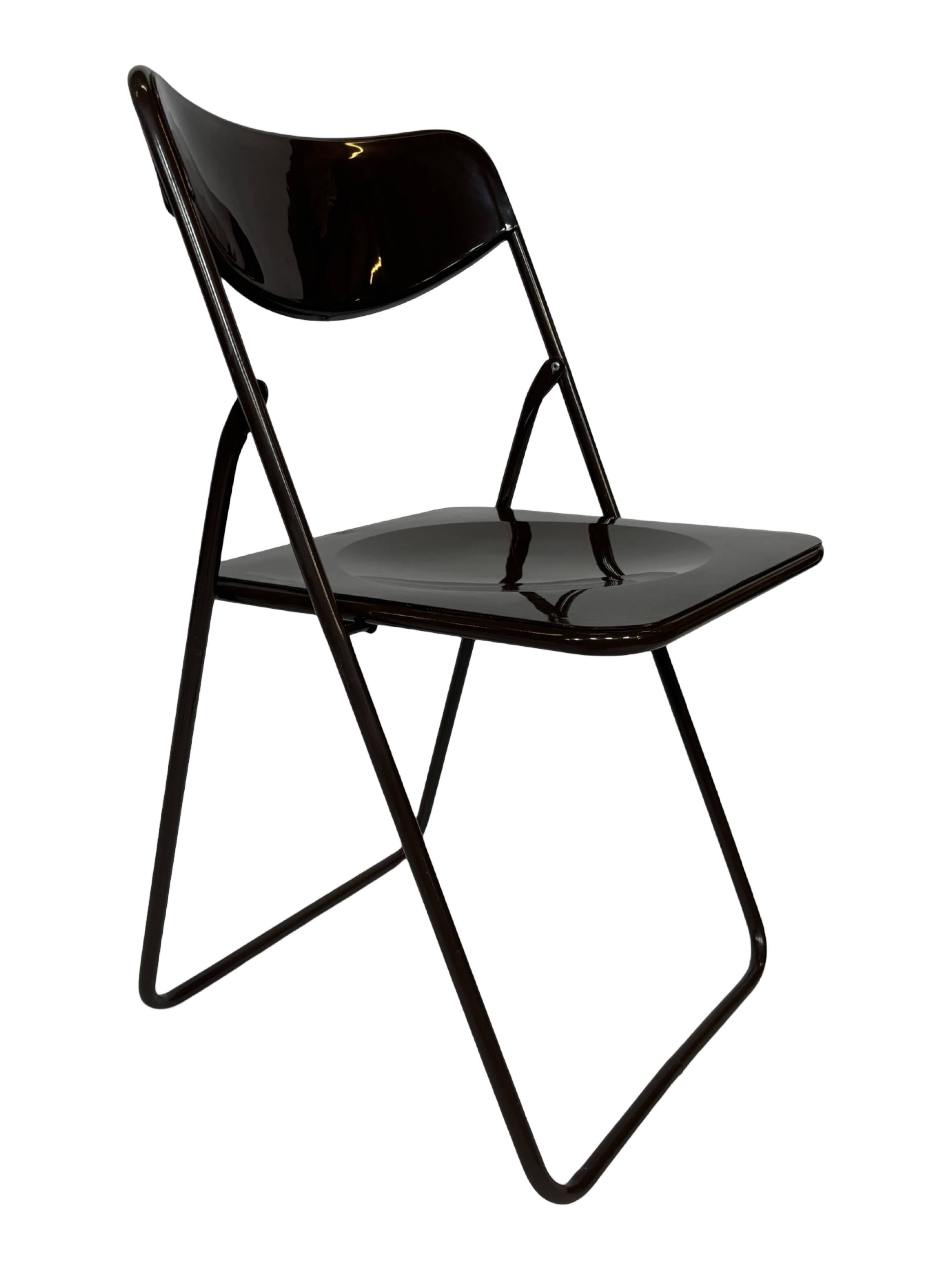 Vintage Ted Folding chairs Niels Gammelgaard for Ikea - Set of four - in Dark Brown