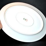 Oval dish in Limoges porcelain W.GUERIN &Cie decorated with floral garlands