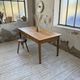 Cherry farmhouse table with spindle legs, 1950s