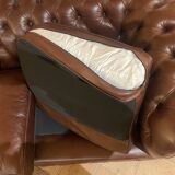 brown leather 2-seater Chesterfield sofa