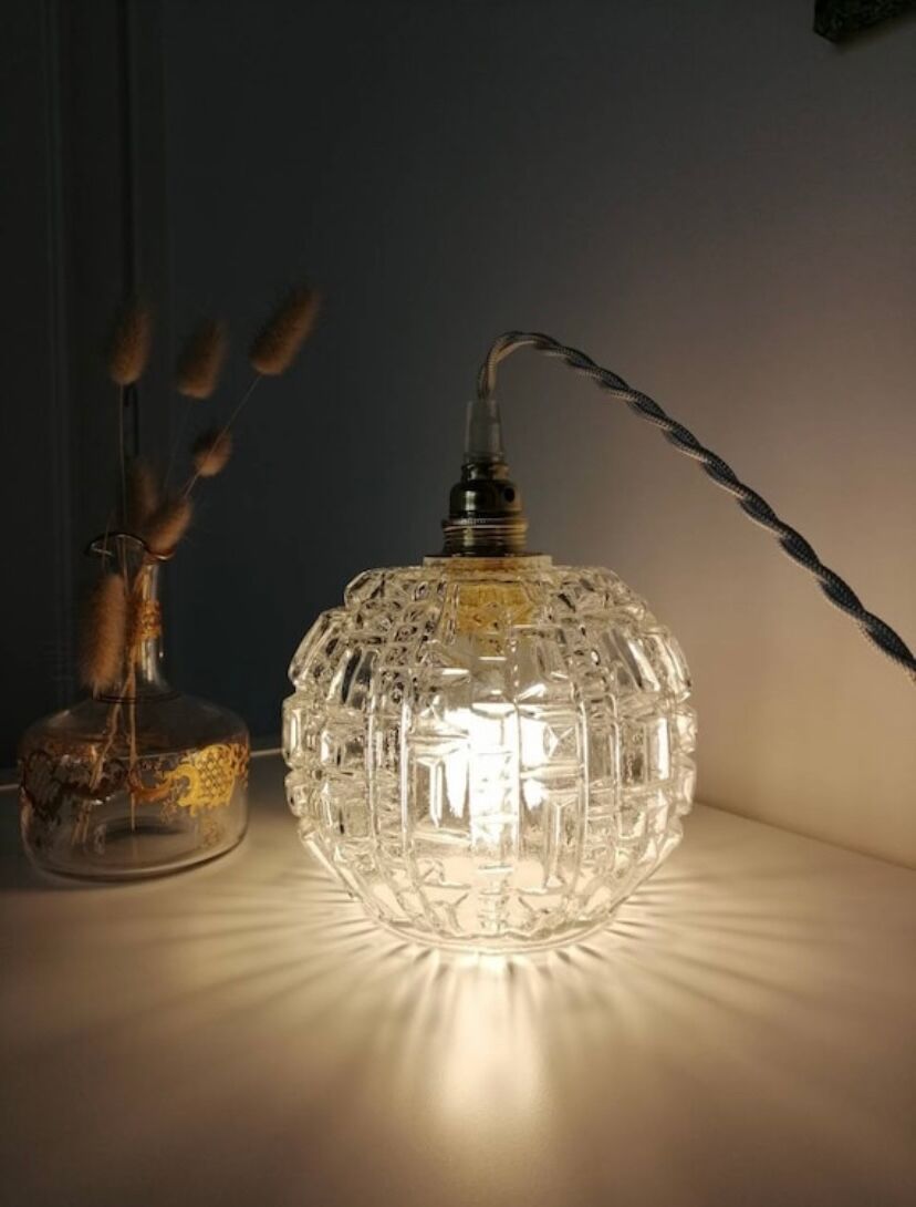 Walkway with transparent vintage globe