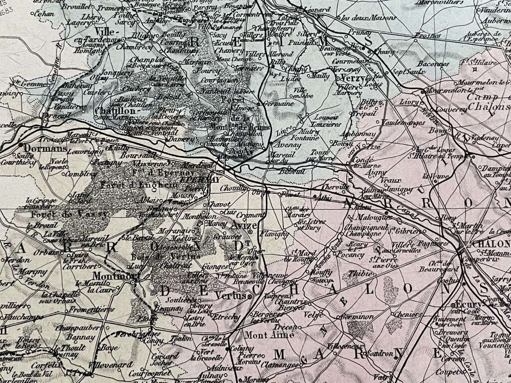 Ancient map of the Marne