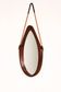Mid-century Italian oval mirror in curved teak, rope and leather, 1960s