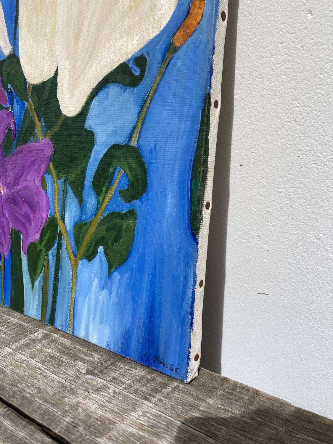 Painting, oil on canvas flowers