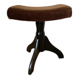 Stool Footrest in velvet and lacquered wood
