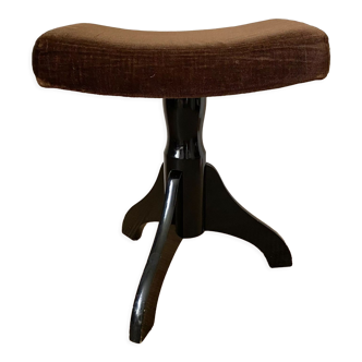 Tabouret en velours et bois laqué