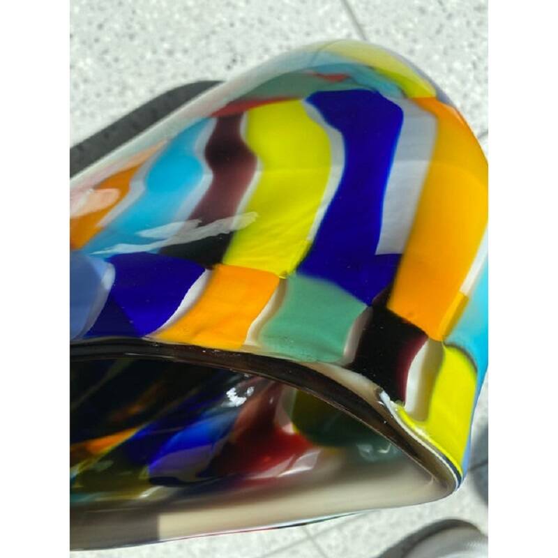 Modern multicolored vase in murano glass