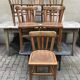 Set of 6 chairs bistro style baumann old 70s vintage wood