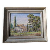Small board on wood painting signed Seillard