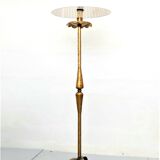 French work from the 1930s Wrought iron floor lamp decorated with gold leaf H. 160 cm