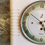 Rectangular silent vintage wall pendulum clock "Jaz white green"