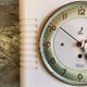 Rectangular silent vintage wall pendulum clock "Jaz white green"