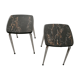 Deux tabourets en formica noir effet marbré