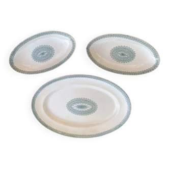Set of three serving dishes, one large and two small, Stamped, English service, MC registered,