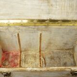 Wooden box & old brass 3 levels