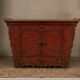 Old red lacquer Chinese buffet – Shanxi – elm – approx. 140 years old
