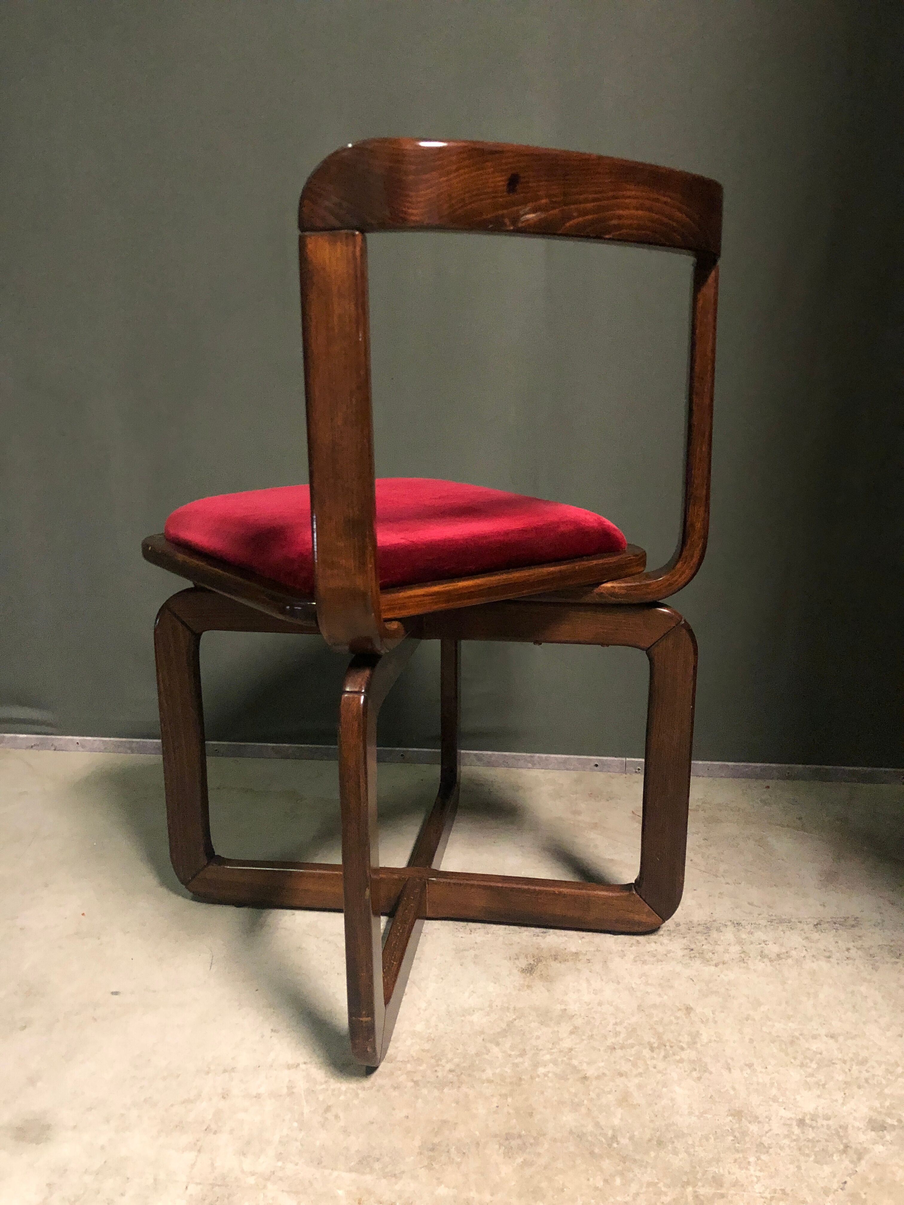 Set of 4 base italian dining chair's 1960