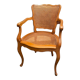 Louis XV style office armchair in solid blond beech