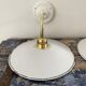 Set of two sconces in new electrified white enamelled sheet metal