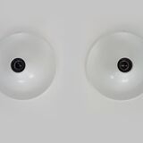 Pair of Targetti disc wall lights, UFO, Italy 1970s
