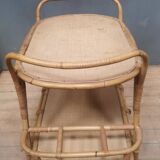 'Vallauris' rolling table in bamboo and wicker