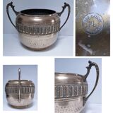 Large art deco stamped brass planter