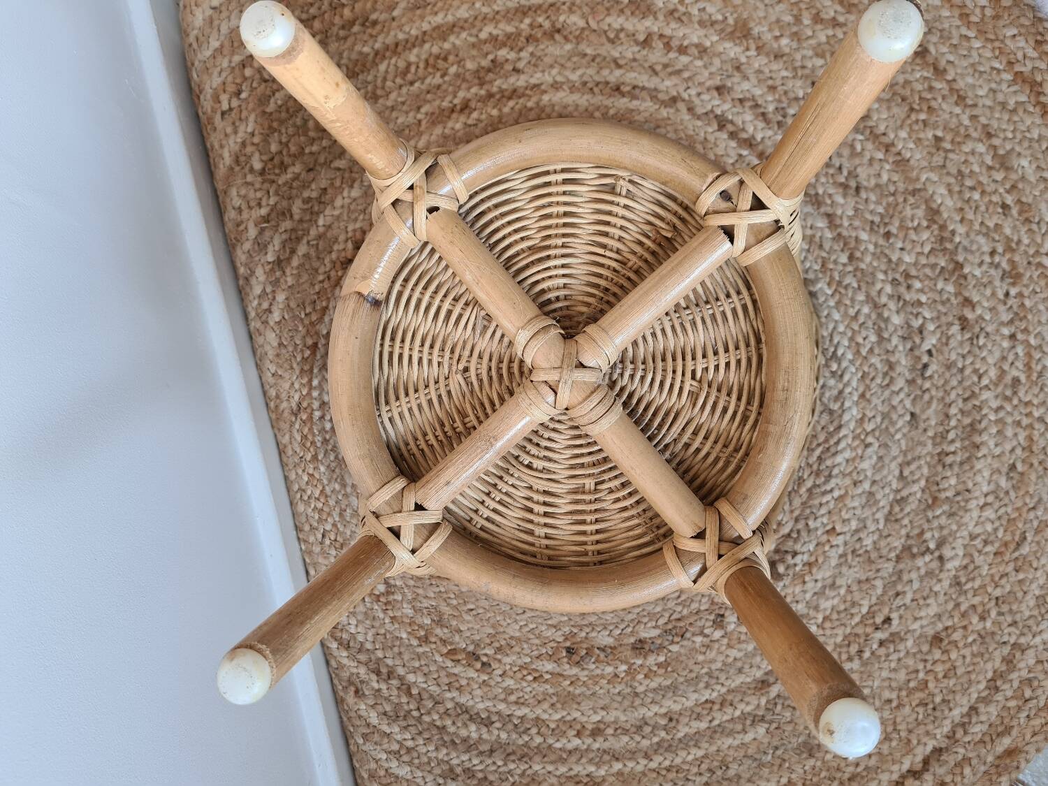 Small bamboo wicker table