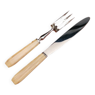 Cutlery made of horn and stainless steel