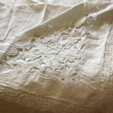 Old embroidered CA monogram sheet
