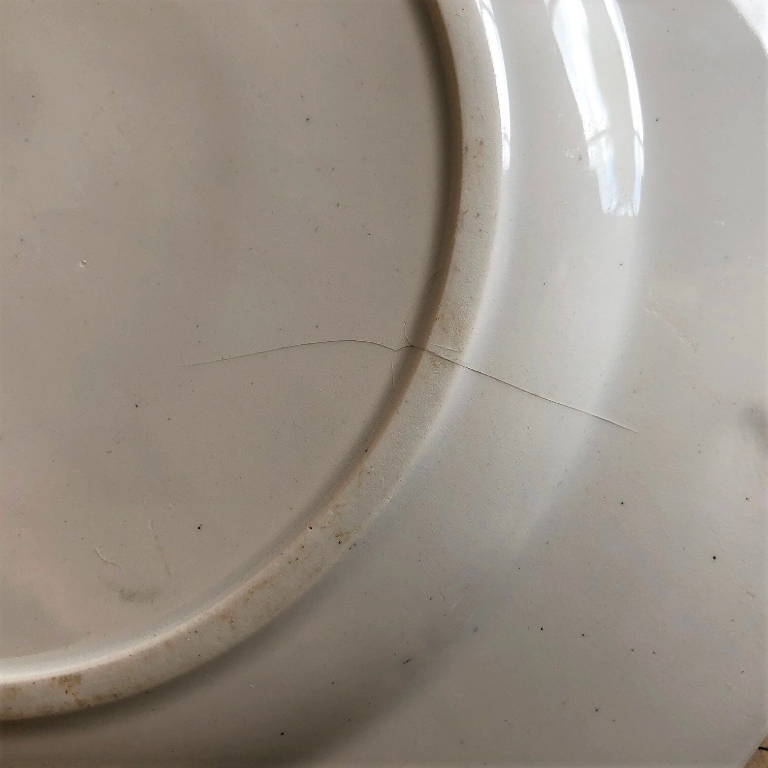Old plate - white and blue floral decoration