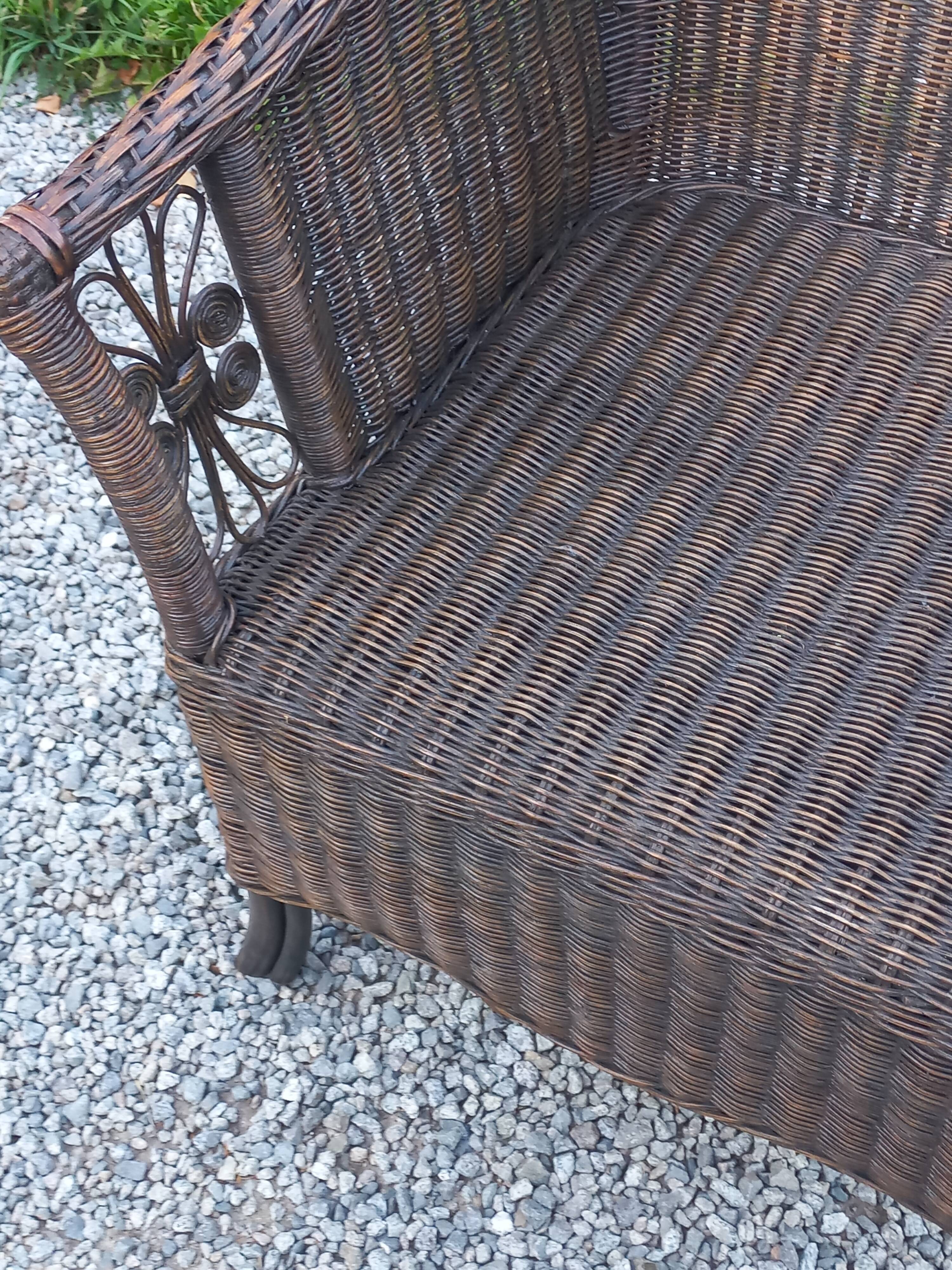 Set de 3 fauteuils en rotin des années 70