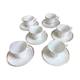6 Yugoslav porcelain coffee cups - FP Zaječar - white and gilding